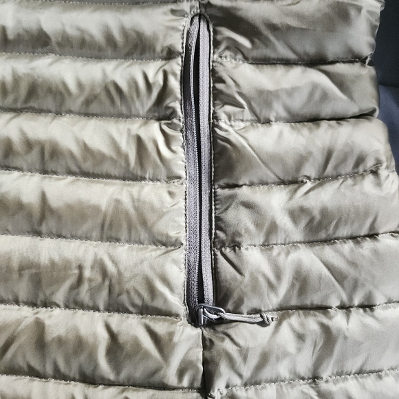 EDDIE BAUER MID LENGTH PUFFER DOWN ZIP HOODED JACKET BRONZE METALLIC WOMENS LG - Picture 7 of 16